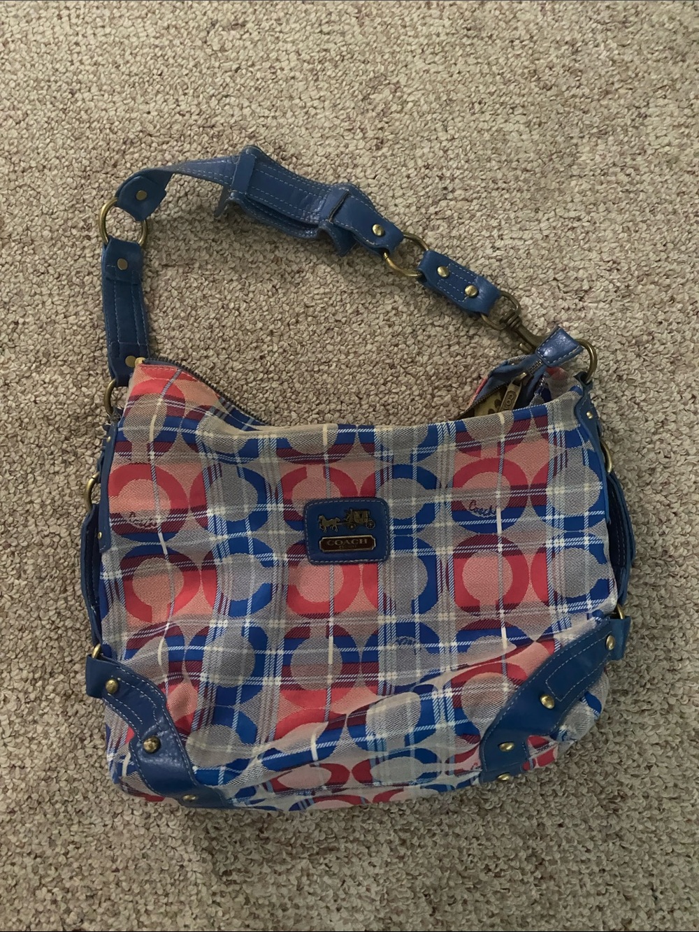 Flawed Y2K Pink & Blue Signature Plaid Shoulder Bag